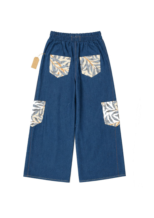 Pigeons & Parsley Blue Leaf Trousers