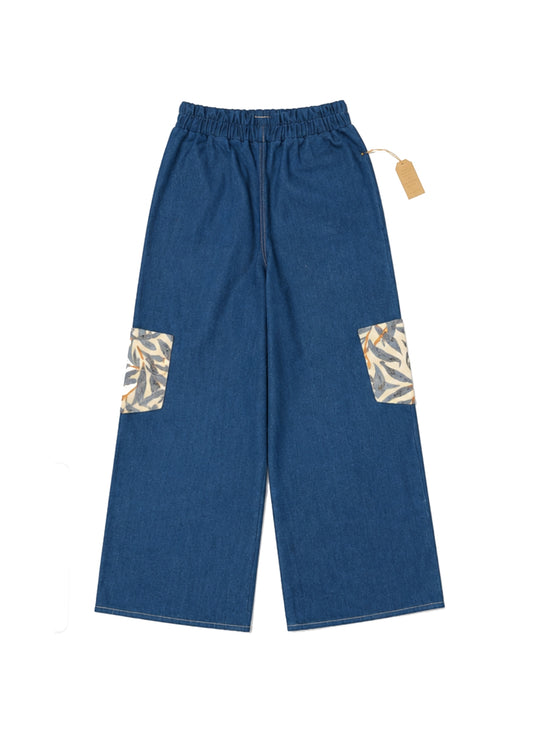 Pigeons & Parsley Blue Leaf Trousers
